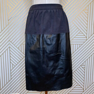 Zara Basic Black Faux Suede Leather Pencil Skirt